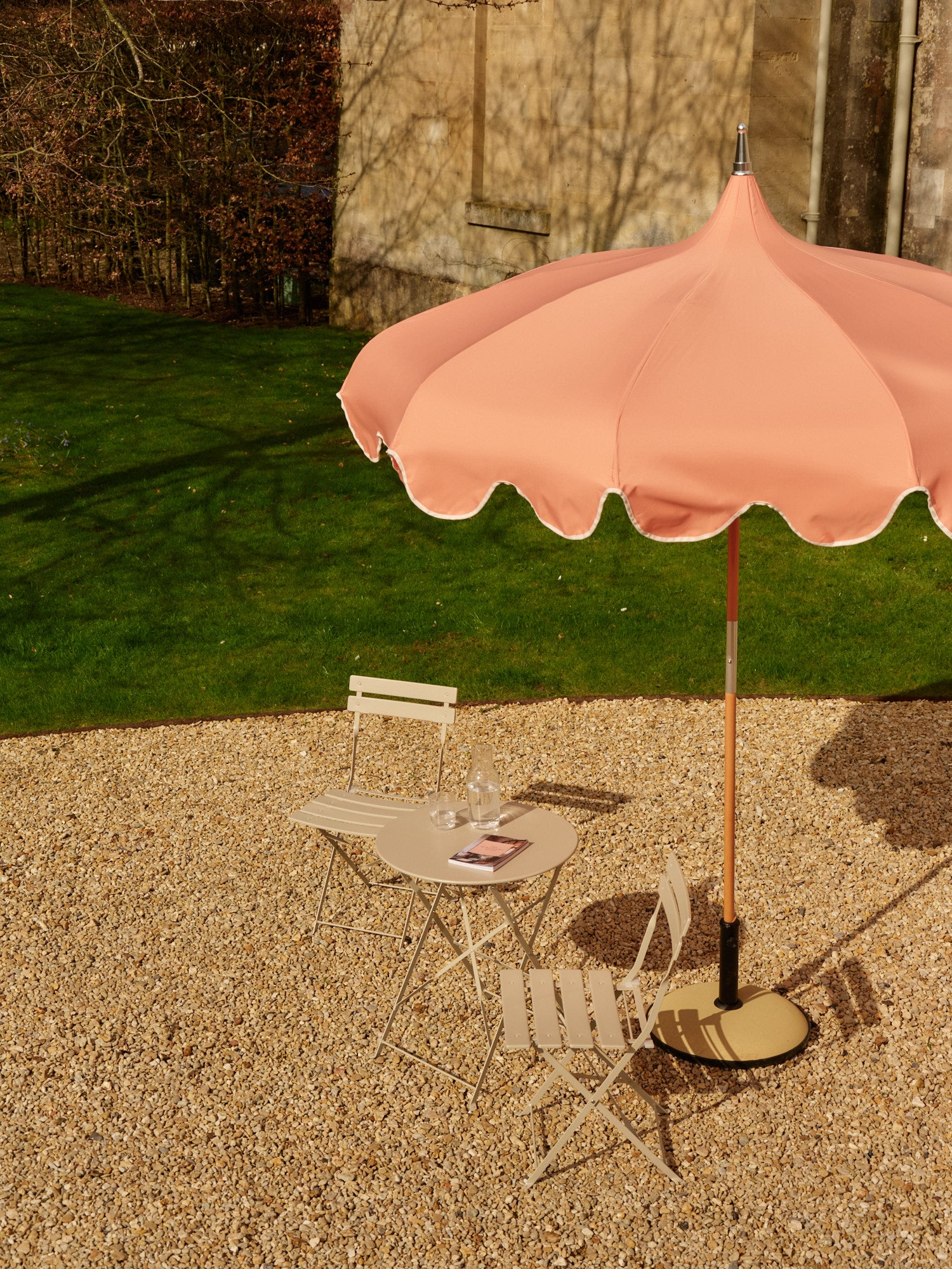 Luxury Pagoda Parasol – Burnt Coral Garden Umbrella — Burning Orange